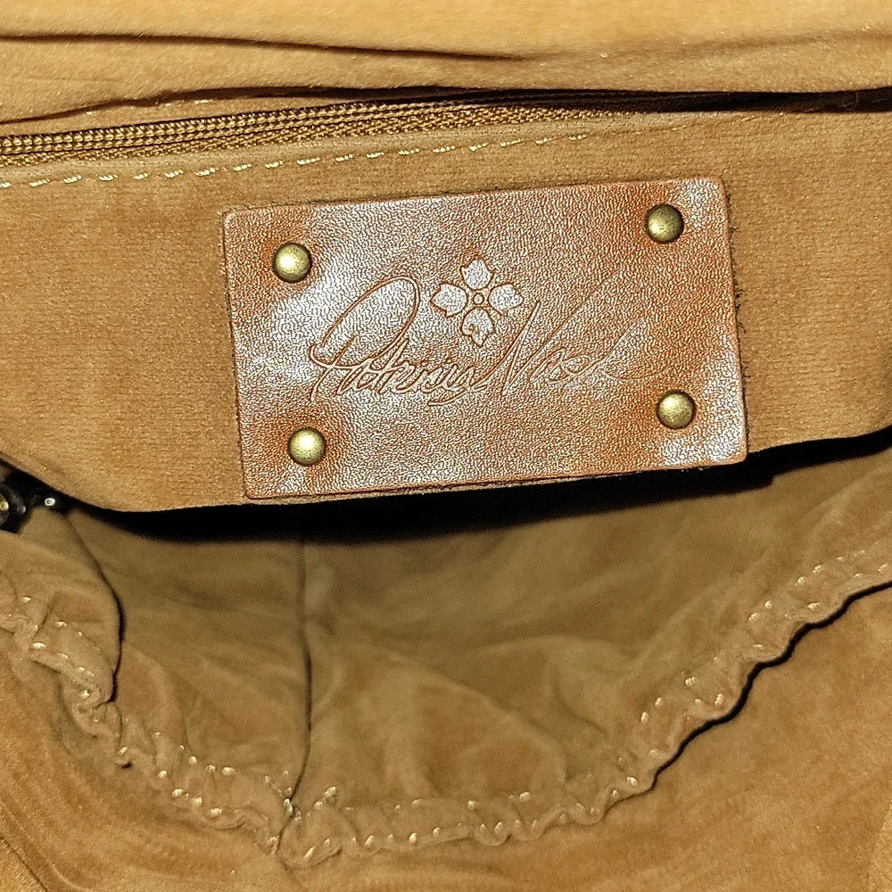 Patricia Nash Classic Tan Leather Fold-Top Backpack Tote Bag